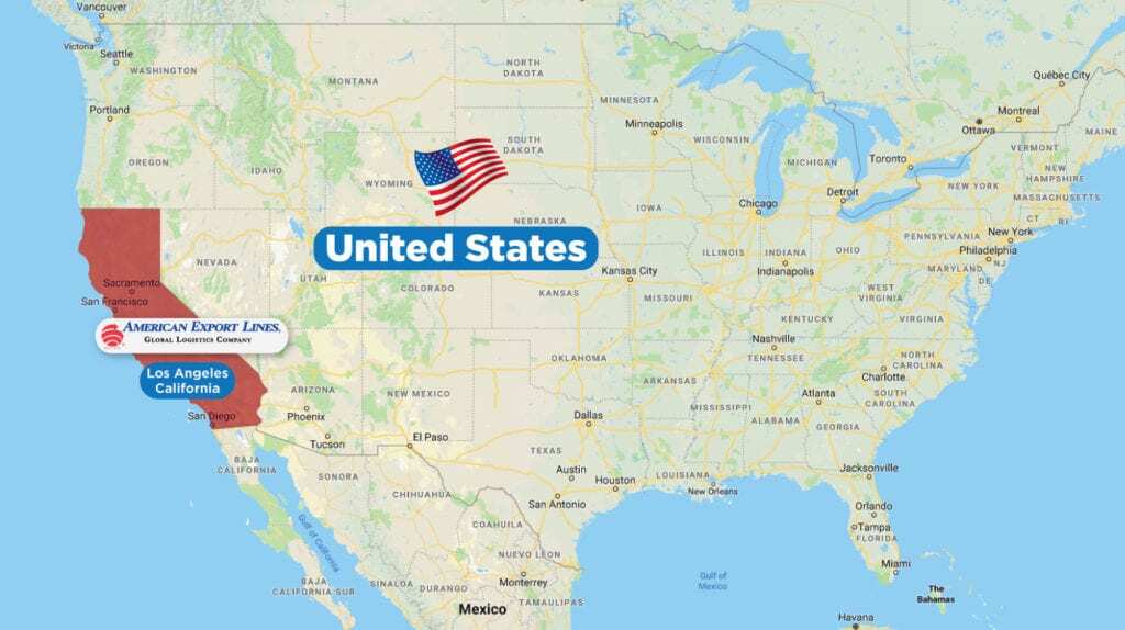 Map of American Export Lines location in the USA