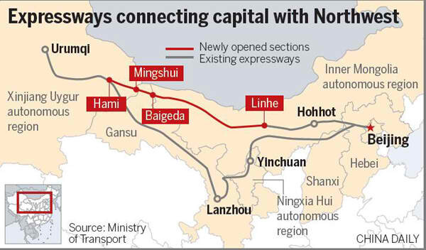 Expressways connecting capital with Northwest.