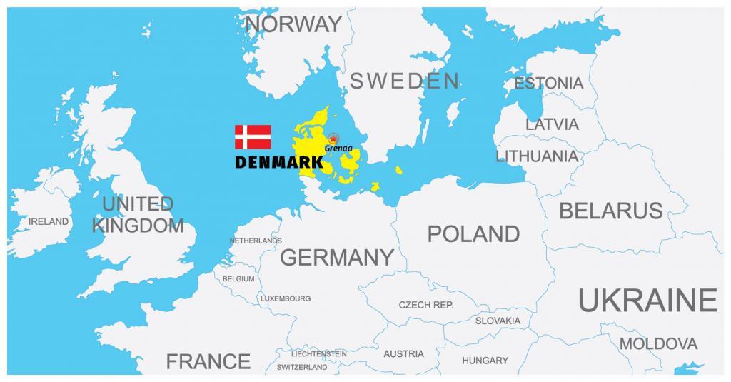 Map showing Grenaa in Denmark
