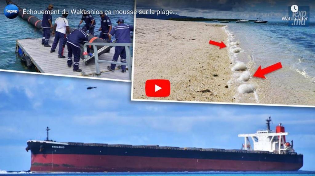 Grounding of the Wakashio: it's foaming on the beach