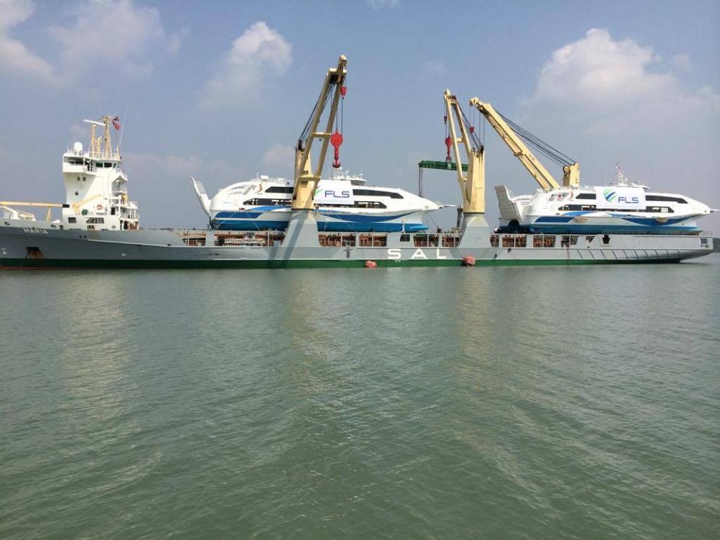 2 x 53m ea 200MT aluminium cats loaded at Vung Tau