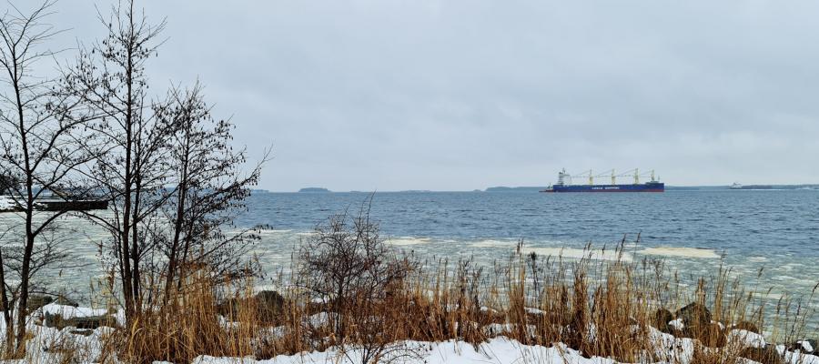 THE ARRIVAL OF COSCO SHIPPING VESSEL MV TIAN EN IN THE SWEDISH PORT OF GAVLE