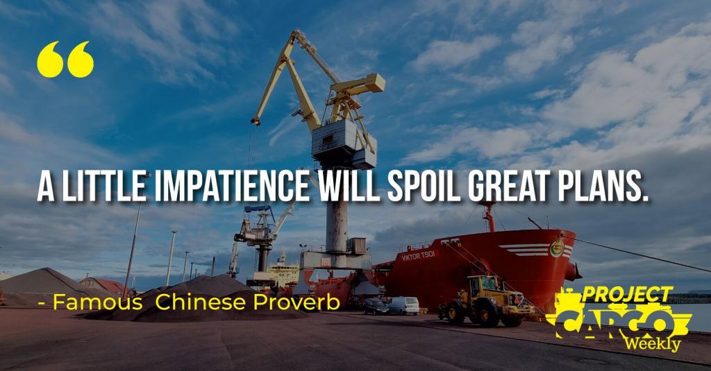 A little impatience will spoil great plans.