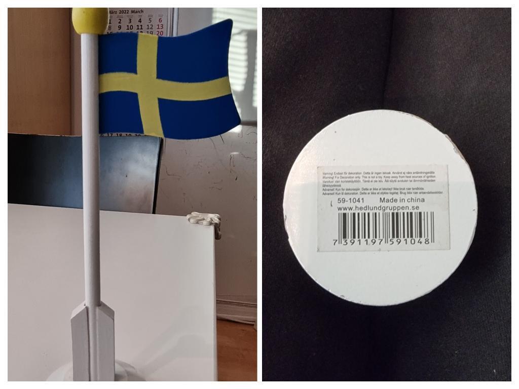 Swedish flag made in China