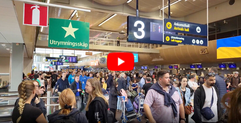 Long Lines to Check-in at Stockholm / Arlanda Airport
