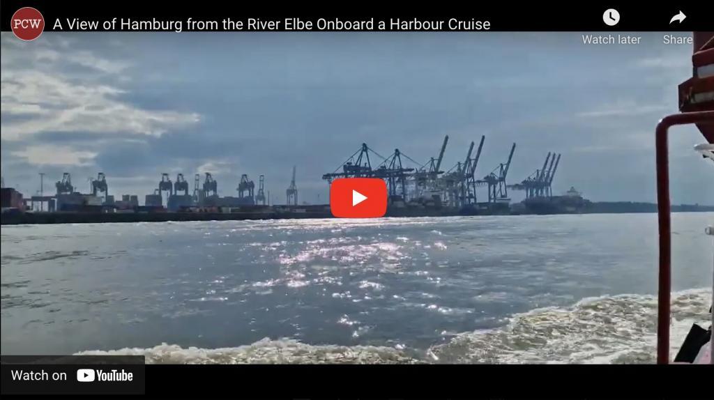 A View of Hamburg from the River Elbe Onboard a Harbour Cruise