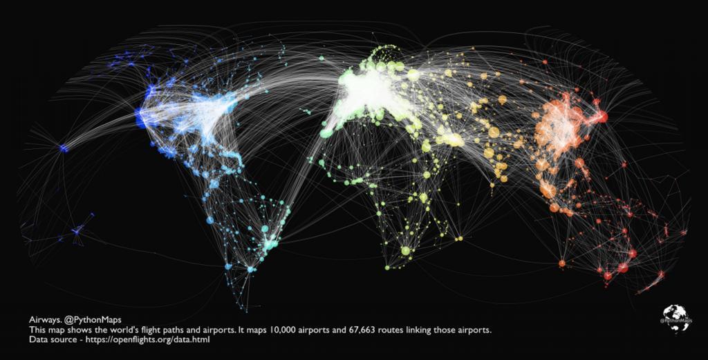Mapping Airways: The World’s Flight Paths and Airports