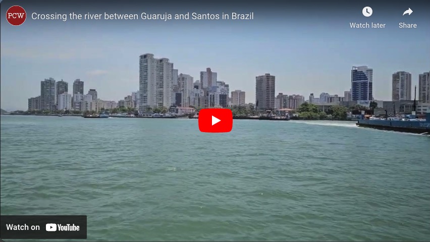 Crossing the River Between Guaruja and Santos in Brazil