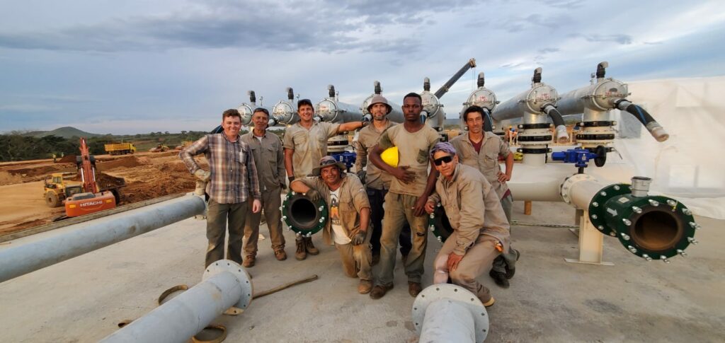Watertronics installation team on-site in Angola