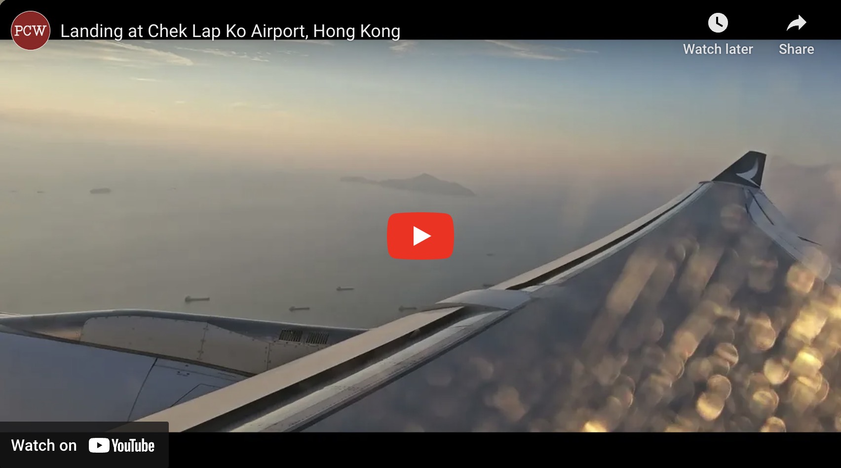 Landing at Chek Lap Ko Airport, Hong Kong